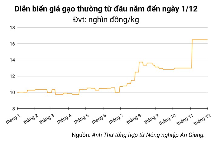 Giá lúa gạo hôm nay 1/12: Gạo biến động trái chiều 500 đồng/kg